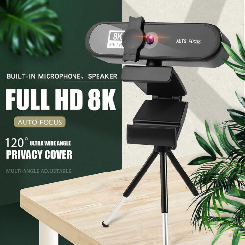 Chronus Webcam 8K with con Microphone, Full HD Webcam PC Web Camera USB 2.0, Streaming Webcam Web Camera Noise Reduction (black) 1