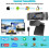 Webcam HD 1080P, microfone, correção automática de luz, USB, para videochamadas e streaming de vídeo (Preto) 4