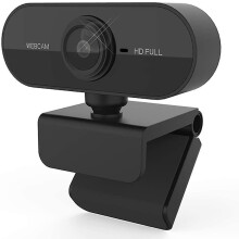 Chronus 1080P Webcam, microfone, 30FPS, para videochamadas e gravações em desktop/laptop (Preto)