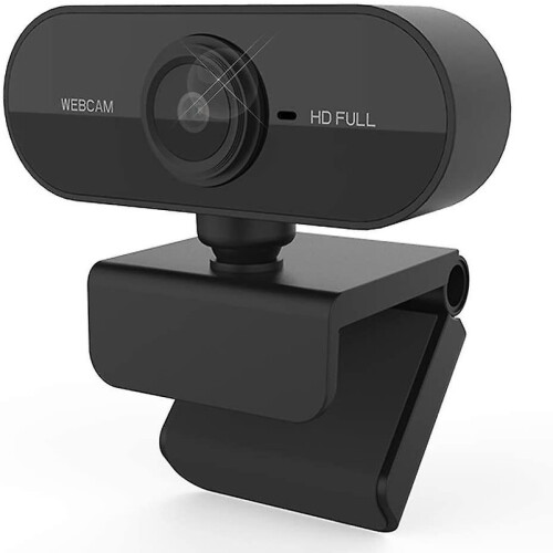 Chronus 1080P Webcam, microfone, 30FPS, para videochamadas e gravações em desktop/laptop (Preto)