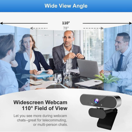 Chronus 1080P Webcam, microfone, USB, para PC, Mac, Laptop, ideal para videochamadas e streaming (Preto) 2