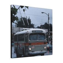 Canvas Print Only #9 Bus, 1976 Wall Art Poster Room Decor 18x18 inch No Frame