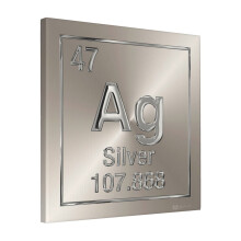 Canvas Print Only Periodic Table Of Elements - Silver (Ag) Wall Art Poster Room Decor 18x18 inch No Frame