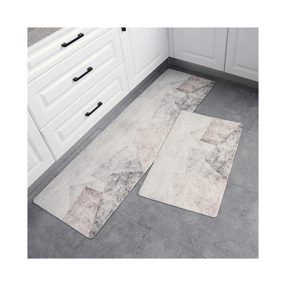 (Gray hazy (new product), 45cm*75cm (perfect edge)) Cross -Border Kitchen Floor Pad Waterproof Oil -Proof Leather PU Carpet Non -Slip Foot Pad Cartoon