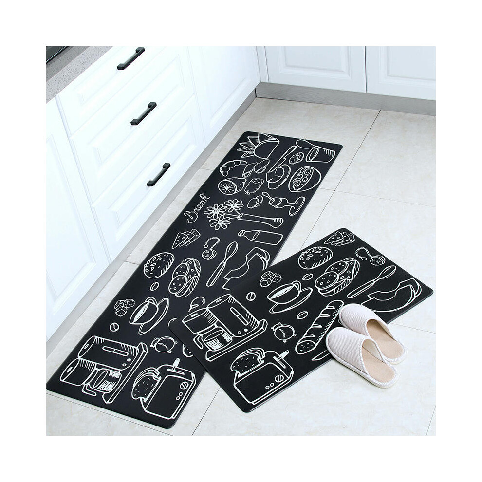 (Enjoy kitchen, 45cm*150cm (perfect edge)) Cross -Border Kitchen Floor Pad Waterproof Oil -Proof Leather PU Carpet Non -Slip Foot Pad Cartoon PVC Pad