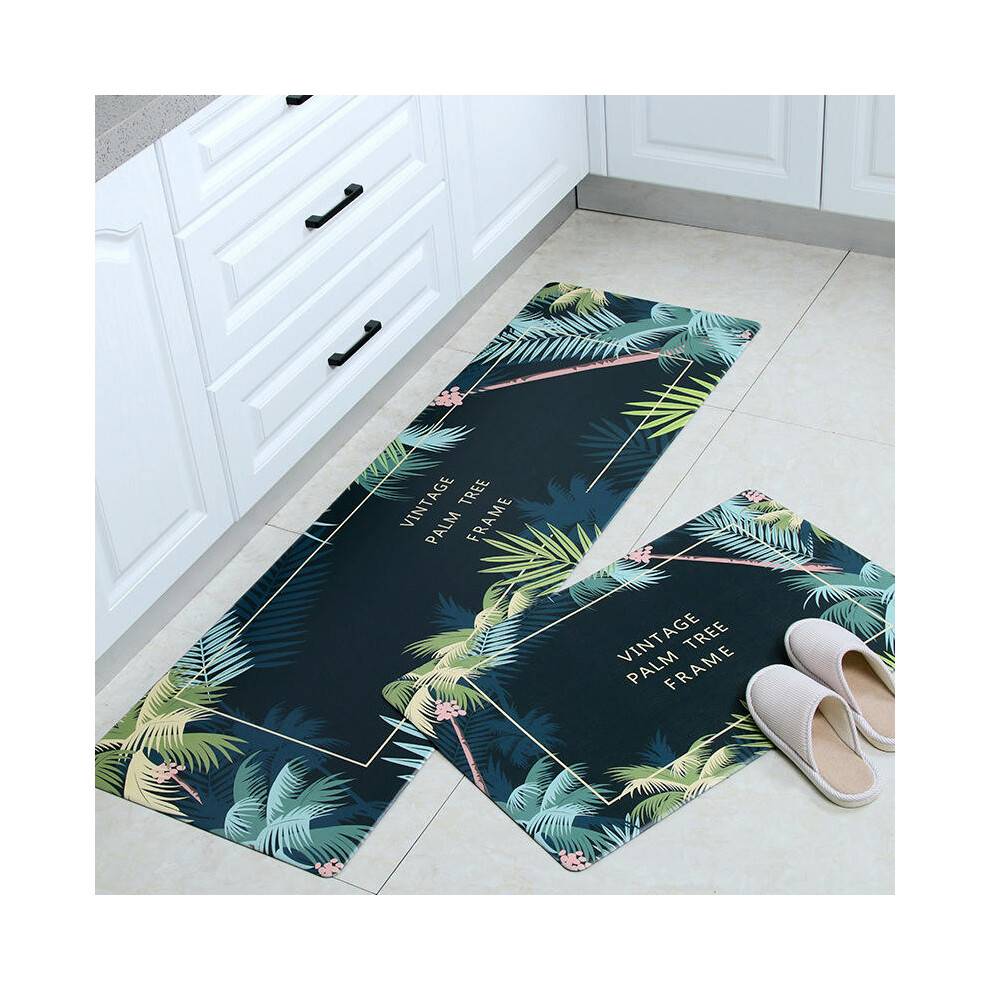 (coconut tree, 45cm*120cm (perfect edge)) Cross -Border Kitchen Floor Pad Waterproof Oil -Proof Leather PU Carpet Non -Slip Foot Pad Cartoon PVC Pad