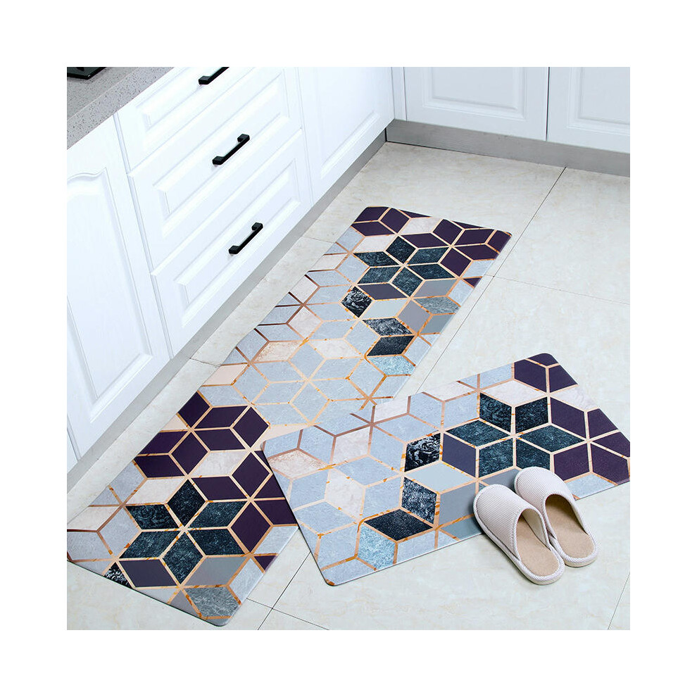 (Fantasy, 45cm*180cm (perfect edge)) Cross -Border Kitchen Floor Pad Waterproof Oil -Proof Leather PU Carpet Non -Slip Foot Pad Cartoon PVC Pad