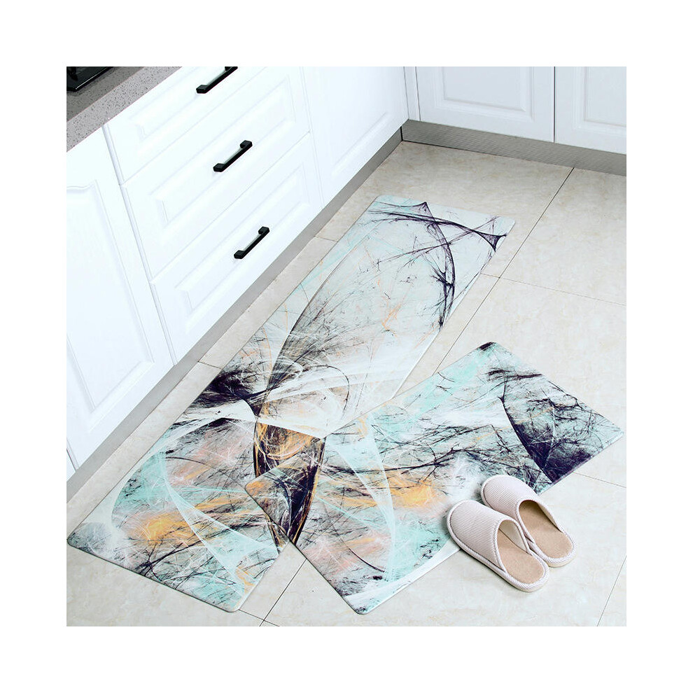 (Abstract space, 45cm*75cm (perfect edge)) Cross -Border Kitchen Floor Pad Waterproof Oil -Proof Leather PU Carpet Non -Slip Foot Pad Cartoon PVC Pad