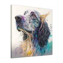 Canvas Print Only English Setter Dog Synesthetic Splash Painting Wall Art Poster Room Decor 18x18 inch No Frame