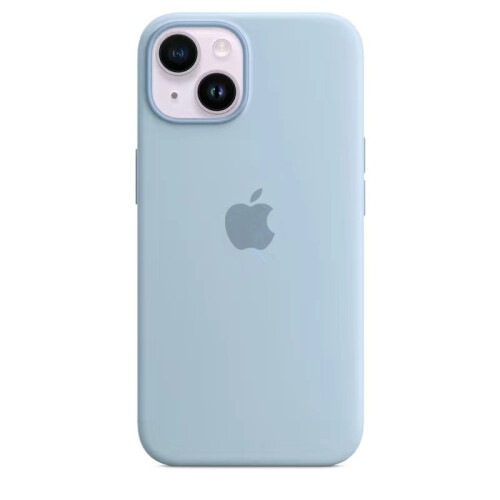 (Sky Blue) Liquid silicone case for iPhone14, Magsafe, soft to touch