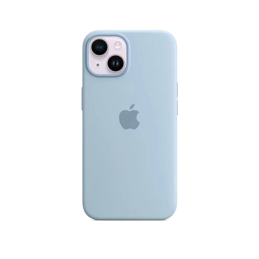 (Sky Blue) Liquid silicone case for iPhone14, Magsafe, soft to touch