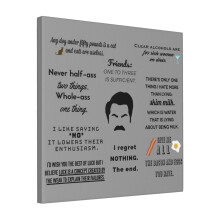 Canvas Print Only Ron Swanson - Quotes Wall Art Poster Room Decor 18x18 inch No Frame