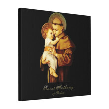 Canvas Print Only Saint Anthony Of Padua Wall Art Poster Room Decor 18x18 inch No Frame