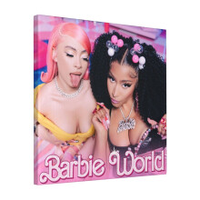Canvas Print Only Barbie World Nicki And Ice Spice With Aqua Poster Wall Art Poster Room Decor 18x18 inch No Frame
