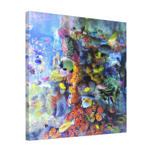 Canvas Print Only Aquarium Wall Art Poster Room Decor 18x18 inch No Frame