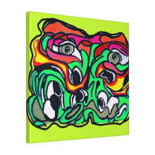 Canvas Print Only Monster Face 2 Wall Art Poster Room Decor 18x18 inch No Frame