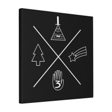 Canvas Print Only Gravity Falls Symbols Wall Art Poster Room Decor 18x18 inch No Frame