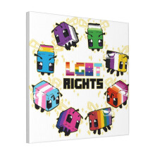 Canvas Print Only LGBT Minecraft Bees Wall Art Poster Room Decor 18x18 inch No Frame