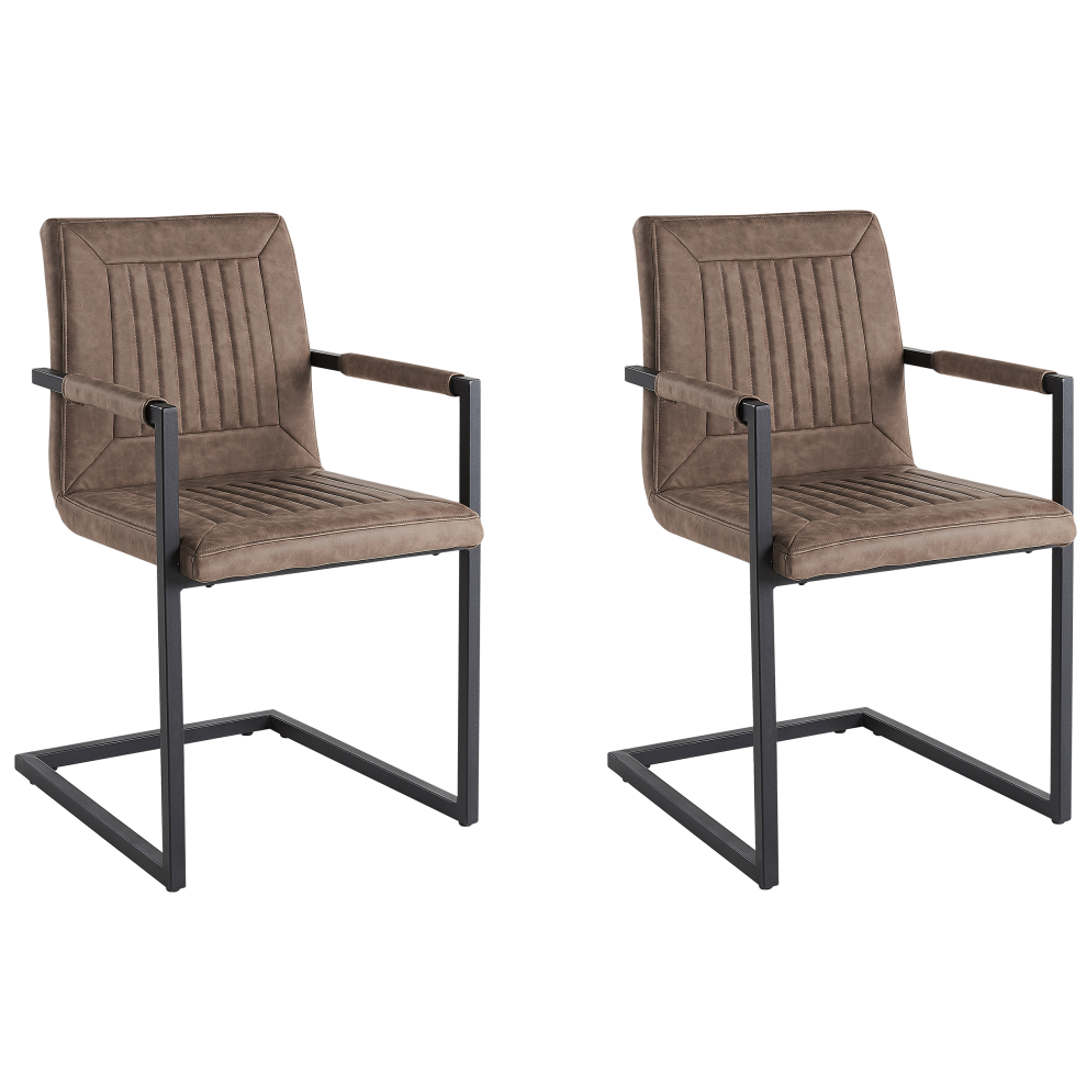 Set of 2 Conference Chairs BRANDOL Faux Leather Brown
