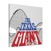 Canvas Print Only The Texas Giant Wall Art Poster Room Decor 18x18 inch No Frame
