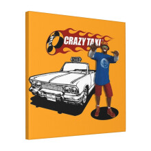 Canvas Print Only Crazy Taxi - B.D. Joe Wall Art Poster Room Decor 18x18 inch No Frame