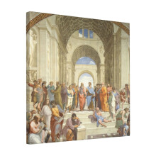 Canvas Print Only The School Of Athens Michelangelo Wall Art Poster Room Decor 18x18 inch No Frame