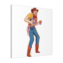 Canvas Print Only Cowdoy - Aunty Donna Wall Art Poster Room Decor 18x18 inch No Frame