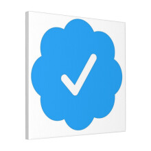 Canvas Print Only Twitter Verification Symbol Wall Art Poster Room Decor 18x18 inch No Frame