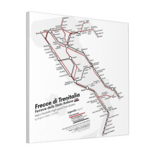 Canvas Print Only Italy's Trenitalia High-speed Train System Map 2020-2 Wall Art Poster Room Decor 18x18 inch No Frame