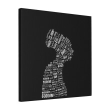 Canvas Print Only Nina Simone Lyrics Silhouette With Black Wall Art Poster Room Decor 18x18 inch No Frame