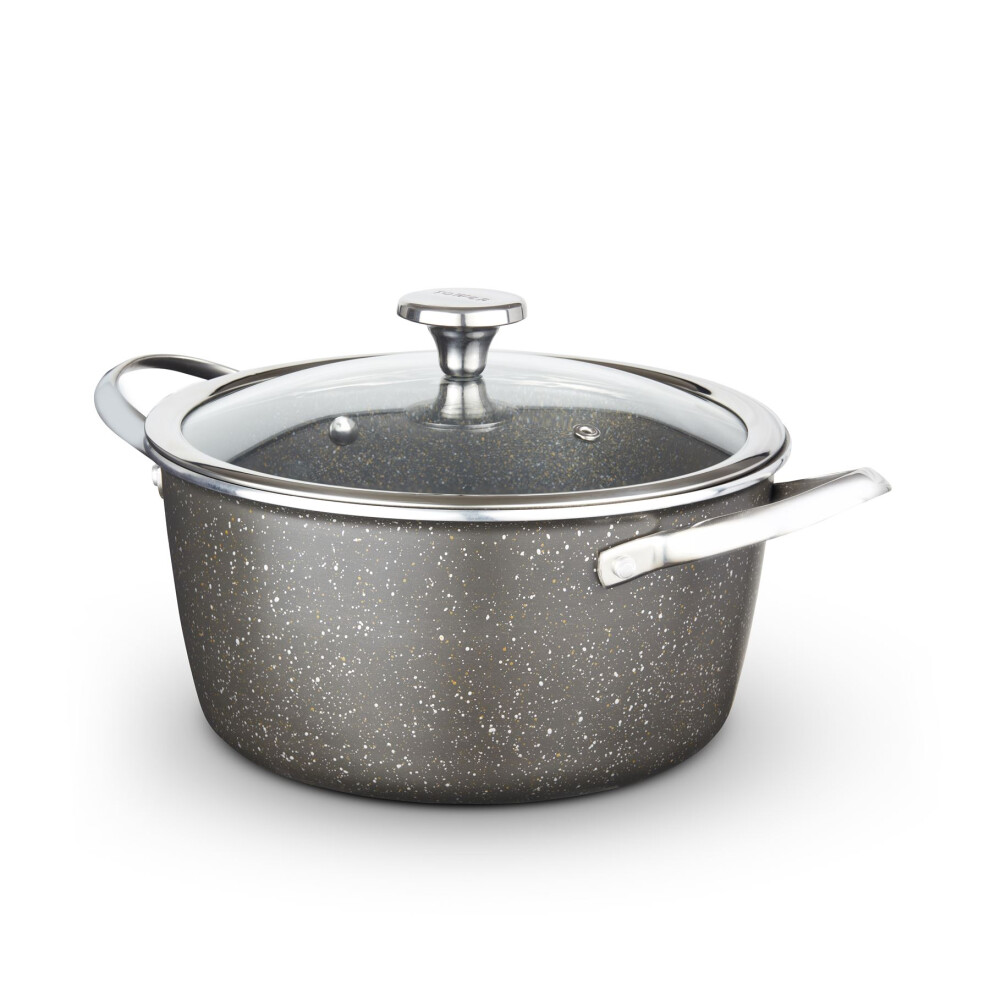 Tower Forged Aluminium Non-Stick Casserole Dish 24cm Grey - Image 2