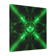 Canvas Print Only Green Kaleidoscope Music Speaker Wall Art Poster Room Decor 18x18 inch No Frame