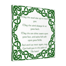 Canvas Print Only May The Road Rise Up To Meet You - Traditional Irish Blessing Wall Art Poster Room Decor 18x18 inch No Frame
