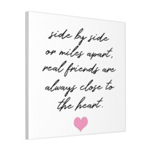 Canvas Print Only BFF Quote - Side By Side Wall Art Poster Room Decor 18x18 inch No Frame