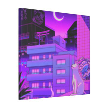 Canvas Print Only Under The Neon Moon Wall Art Poster Room Decor 18x18 inch No Frame