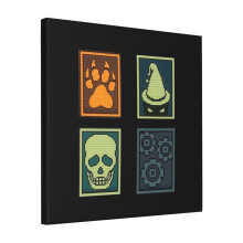 Canvas Print Only Inscryption Psychological Horror Card Categories Game Halloween Scary Spooky Dark Escape-room Puzzles Wall Art 18x18 inch No Frame