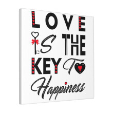 Canvas Print Only Love Is The Key To Happiness Wall Art Poster Room Decor 18x18 inch No Frame