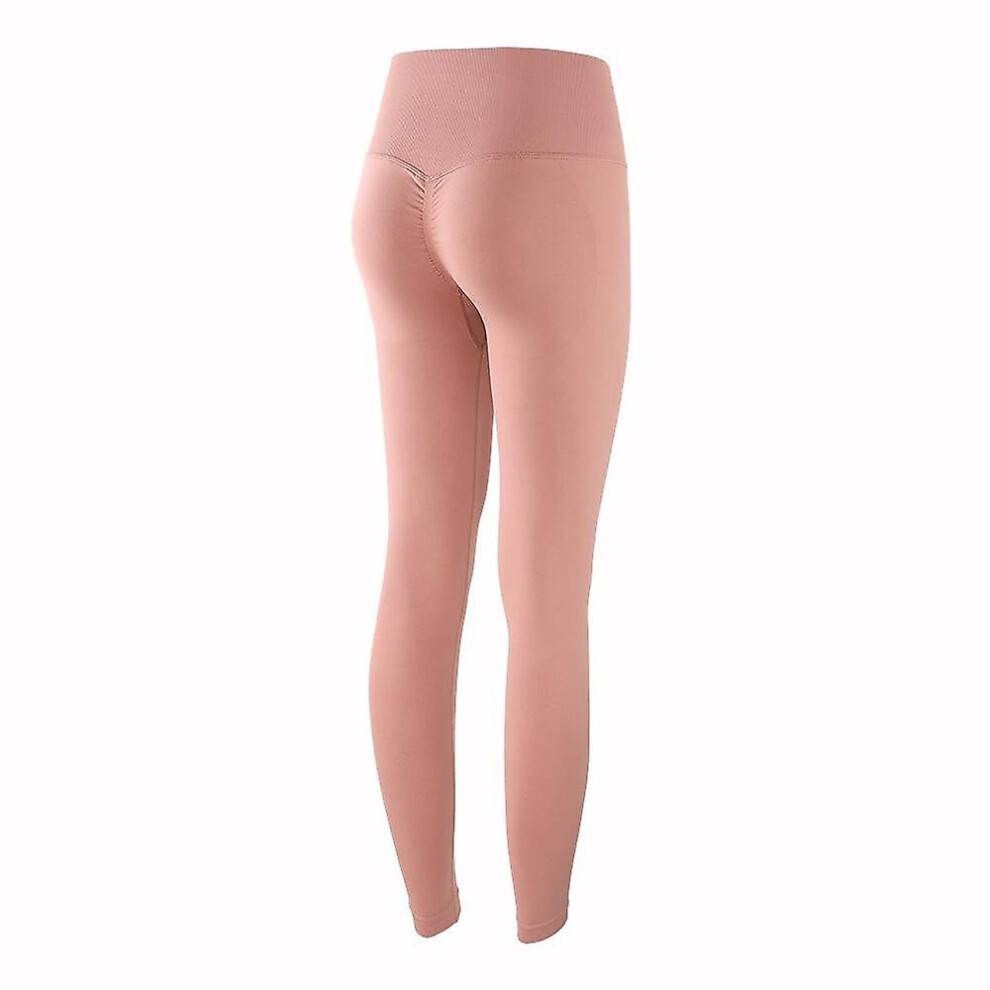 (powder Pink, M) Women's Seamless Leggings Tummy Control Peach Butt Lift High Waist Yoga Fitness Pilates Tights Sports Activewear Stretchy