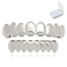 18k Plated Gold Brass Tooth Set Shiny Hip Hop For Men And Women Gold Teeth Glossy Golden Teeth Accessories