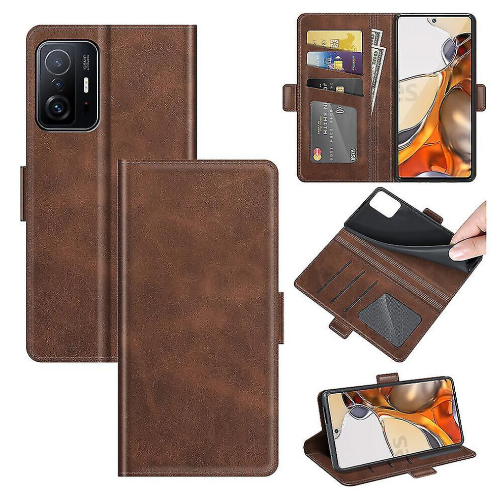(Brown) Case For Xiaomi Mi 11T / 11T Pro Wallet Magnetic Leather Cover Compatible With Xiaomi Mi 11T / 11T Pro Brown 9152336605563