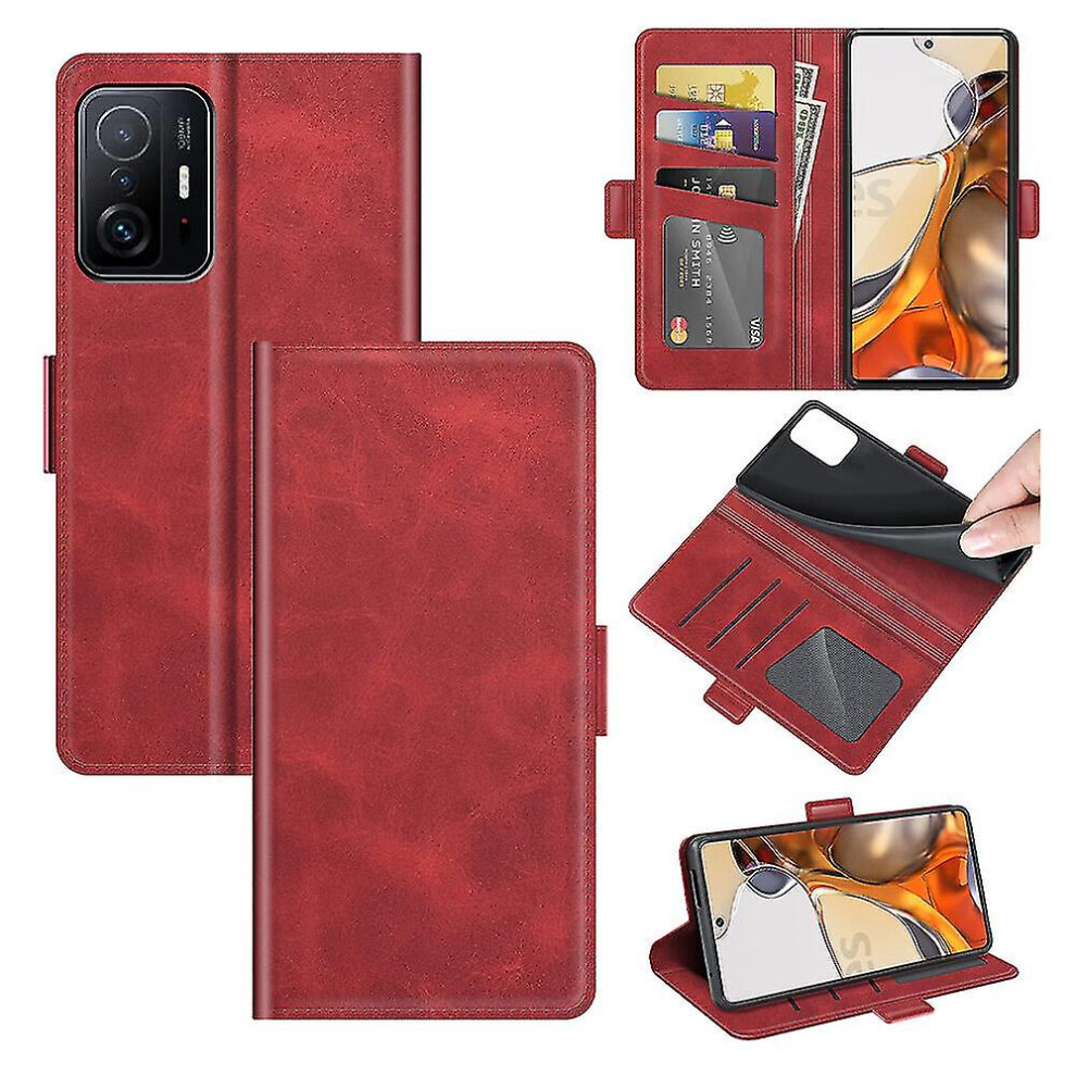 (Red) Case For Xiaomi Mi 11T / 11T Pro Wallet Magnetic Leather Cover Compatible With Xiaomi Mi 11T / 11T Pro Red 9152336605594