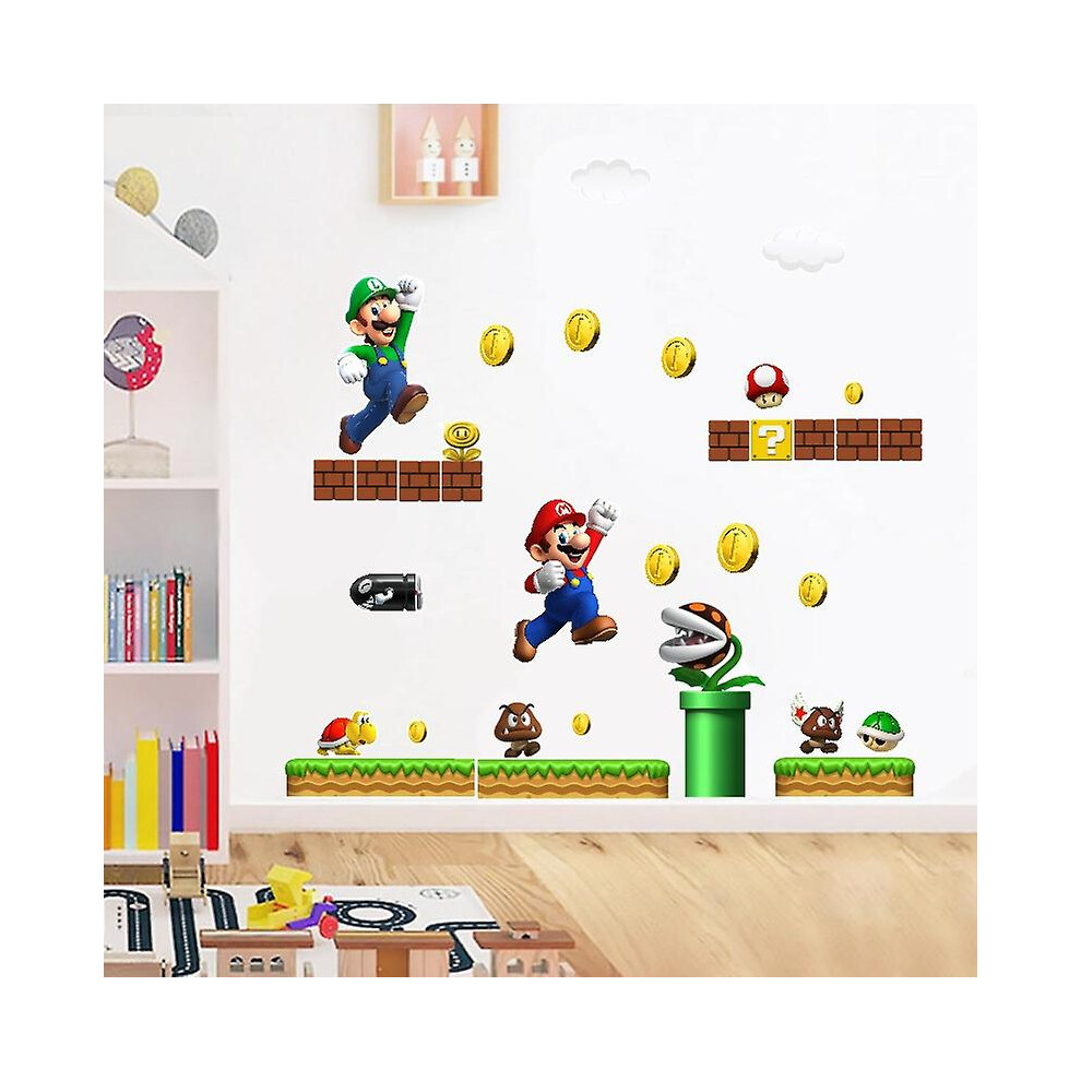 Cartoon Super Mario Luigi Game Wall Sticker For Kids Room Decoration