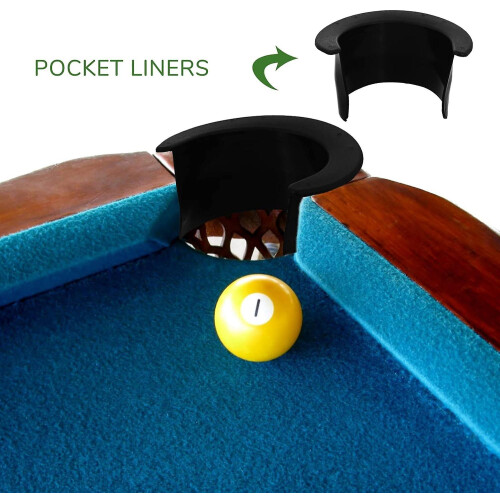 6Pcs Pool Table Pockets Liner Billiards Liner Replacement Part, 4 Corner 2 Side Corner Liners for Bumper Pool Table Billiard Replacement Accessories 2