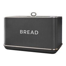 Tower Renaissance Bread Bin T826175GRY, 16L, Grey - Elegant Pull-Lid Iron Storage for Fresh Bread