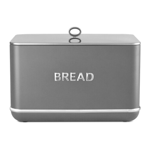 Tower Tower Renaissance Bread Bin T826175GRY, 16L, Grey - Elegant Pull-Lid Iron Storage for Fresh Bread 1