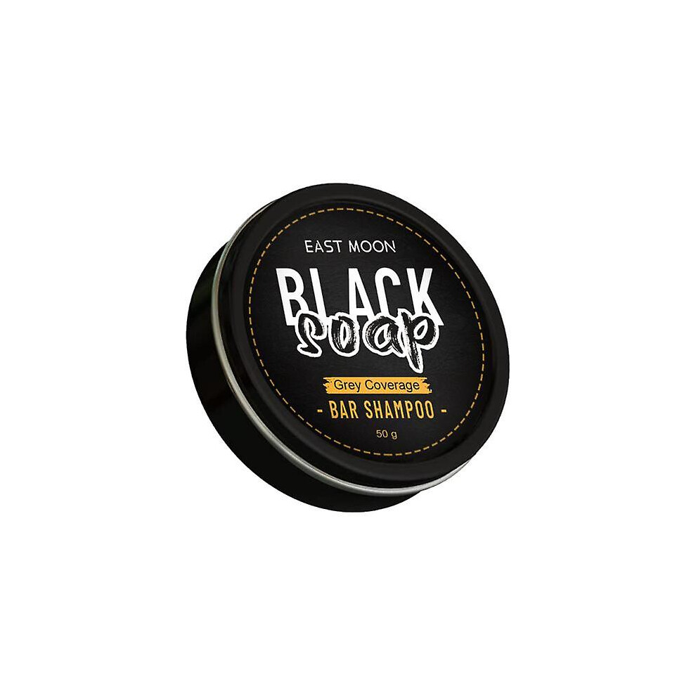 East Moon Men's Black Hair Soap Hair Darkening Soap Shampoo Bar Fast Effective Repair Gray White Color Dye Hair Body Natural Org