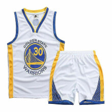 (White Golden State Warriors 30, XXL 13 to 14 Years) Kids Boys Basketball Kit Suit Training Sport Vest Shirt Shorts Set Tracksuit