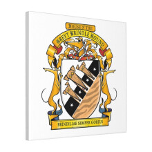 Canvas Print Only Greyhound Heraldry Greyt Brindle Hound Wall Art Poster Room Decor 18x18 inch No Frame