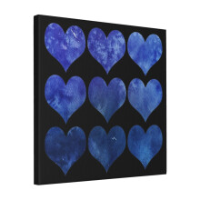 Canvas Print Only Blue Heart Emoji Wall Art Poster Room Decor 18x18 inch No Frame