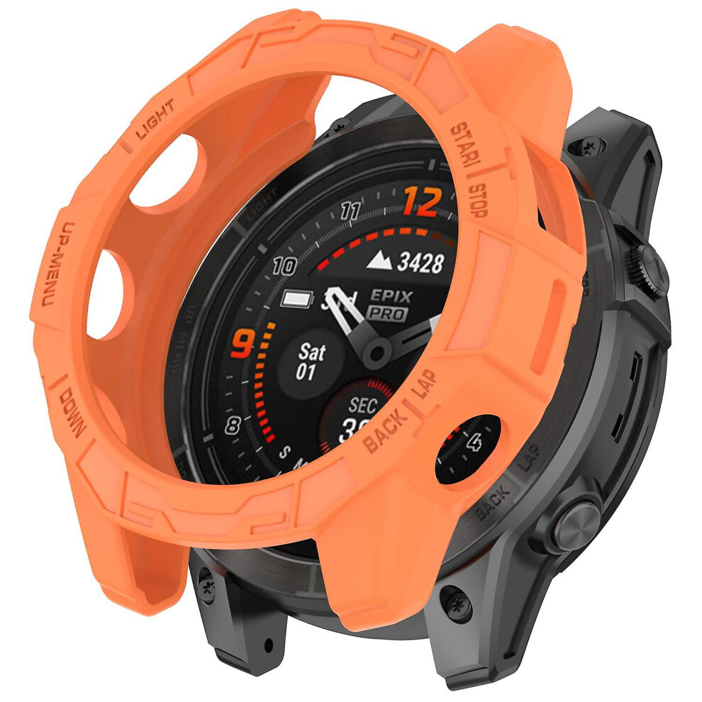 (Orange) Tpu Watch Case For Garmin Epix Pro 51Mm/(Gen 2) 51Mm /Fenix 7X Pro / 7X Anti-Scratch Hollow Cover Orange 9152243197373